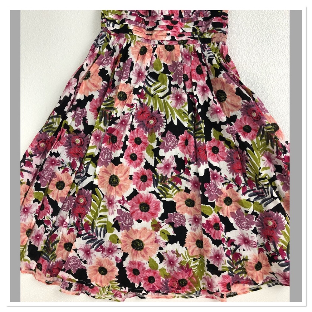 Floral Print pleated fit and flare A-line dress - Picture 3 of 8